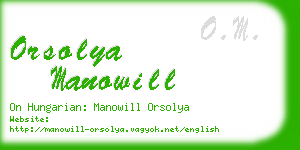 orsolya manowill business card